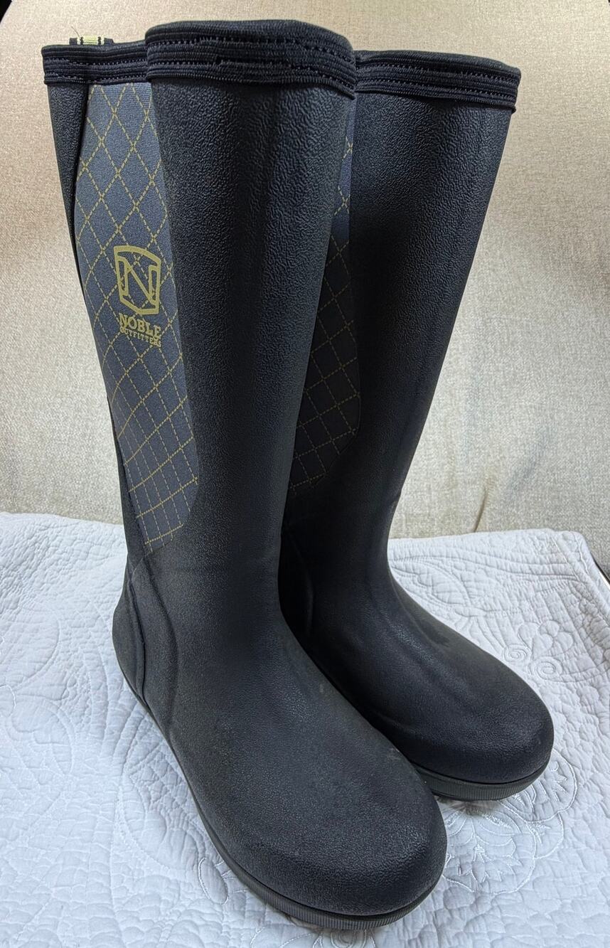 Noble Outfitters Women's 8.5 Black MUDS High 2.0 Rubber Waterproof Outdoor Boots